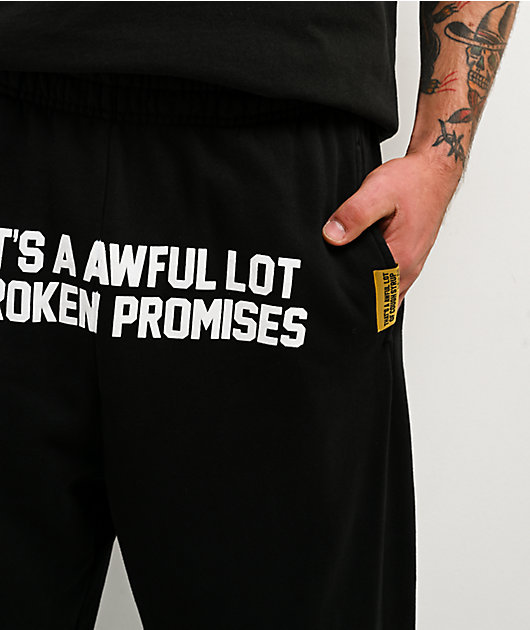 Broken Promises x That's A Awful Lot Of Cough Syrup Classic Black Sweatpants