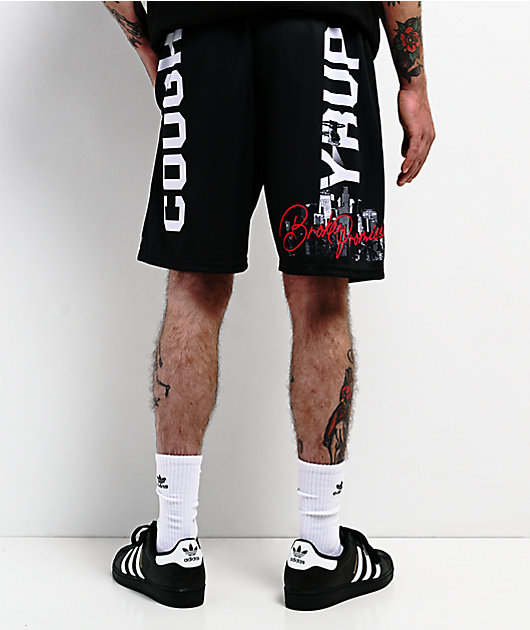 Broken Promises x That's A Awful Lot Of Cough Syrup Getto Bird Black Mesh Shorts