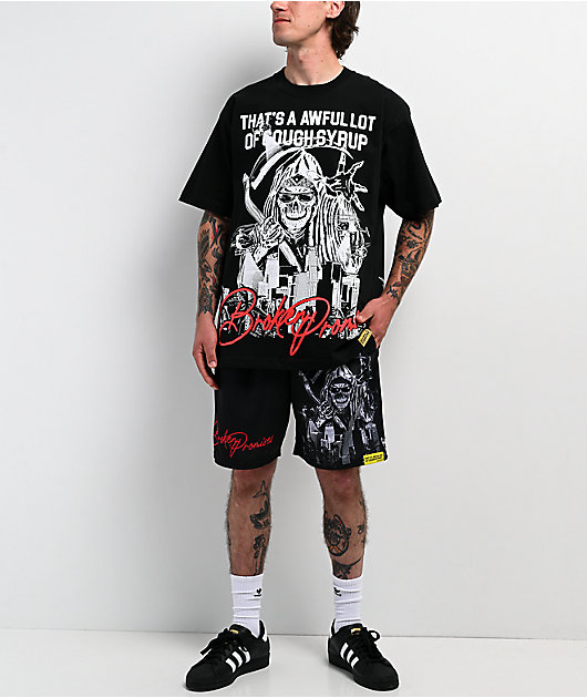 Broken Promises x That's A Awful Lot Of Cough Syrup Ghetto Bird Black Mesh Shorts