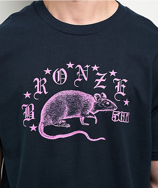 【BRONZE 56K】 BRONZE & MILD (NAVY) Bronze 56K Rodent Navy T-Shirt | Zumiez
