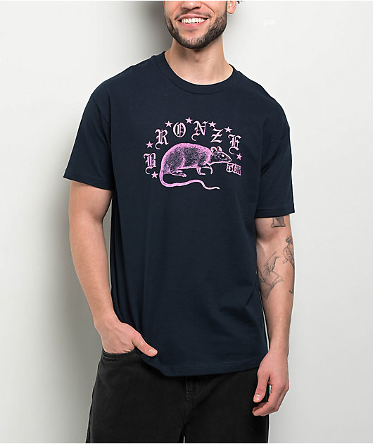 【BRONZE 56K】 BRONZE & MILD (NAVY) Bronze 56K Rodent Navy T-Shirt | Zumiez