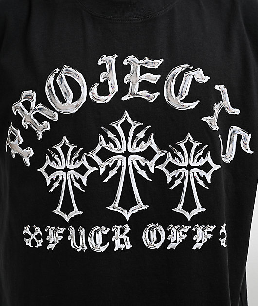 Brooklyn Projects Chromed Cross Black Wash T-Shirt | Zumiez