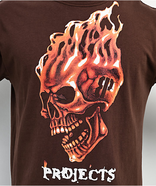 Brooklyn Projects Flame On Brown T-Shirt