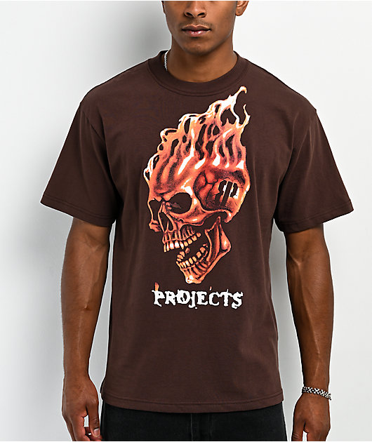 Brooklyn Projects Flame On Brown T-Shirt