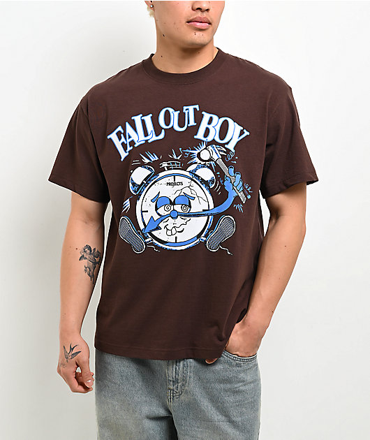Fall Out Boy イラスト Tシャツ Lサイズ ブラック Brooklyn Projects x Fall Out Boy Time Brown T-Shirt | Zumiez
