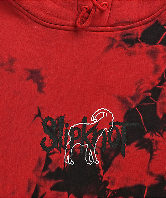 Brooklyn Projects x Slipknot Goat Red & Black Tie Dye Hoodie | Zumiez