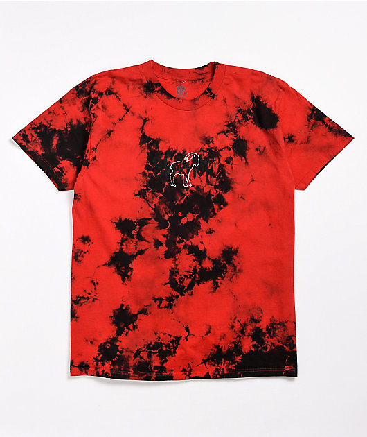 Brooklyn Projects x Slipknot Goat Red & Black Tie Dye T-Shirt | Zumiez