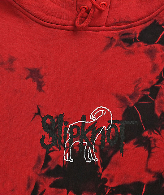 Brooklyn Projects x Slipknot Goat sudadera con capucha roja y negra