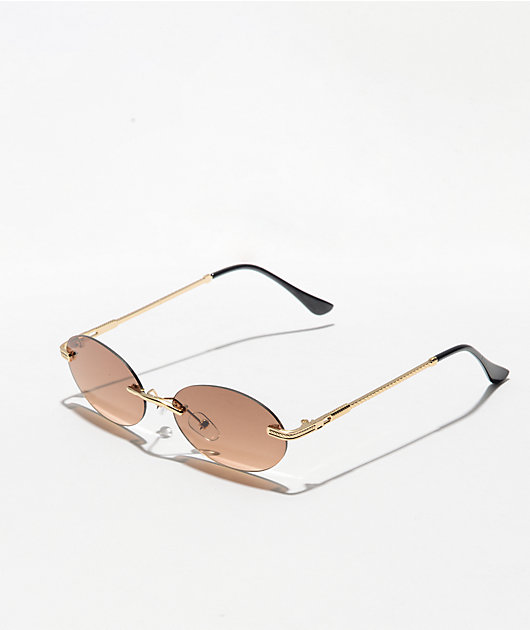 Oval rimless sunglasses best sale