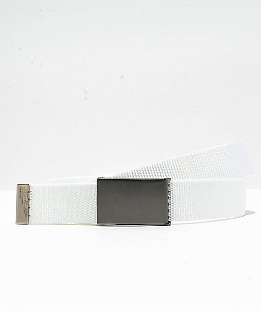 White fabric outlet belt