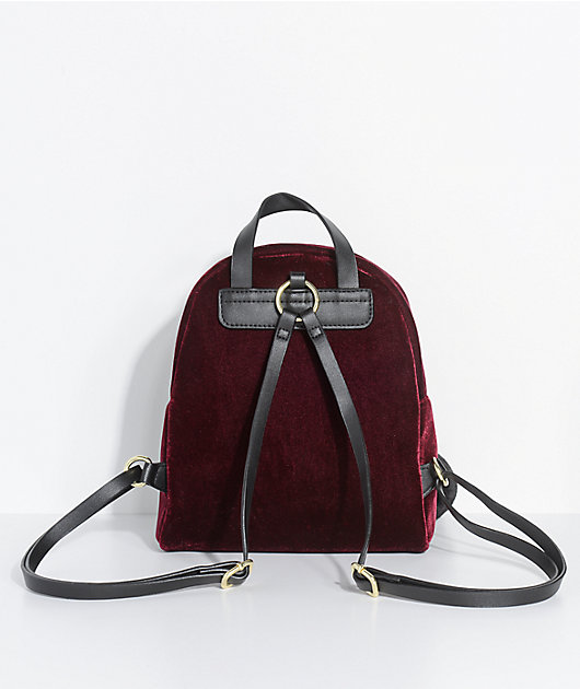 burgundy mini backpack