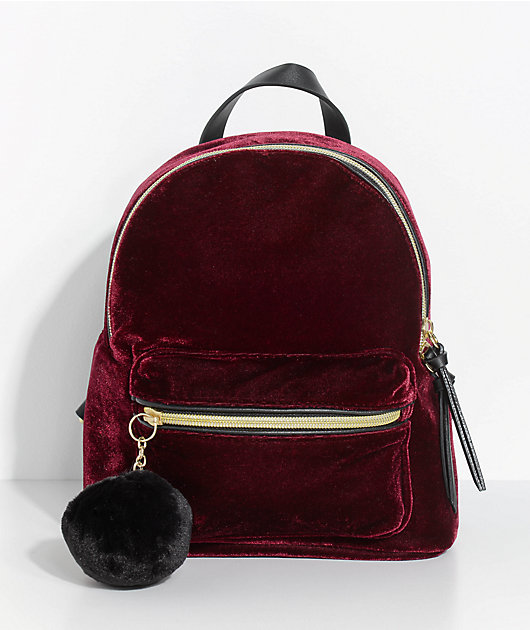 mini velvet backpack