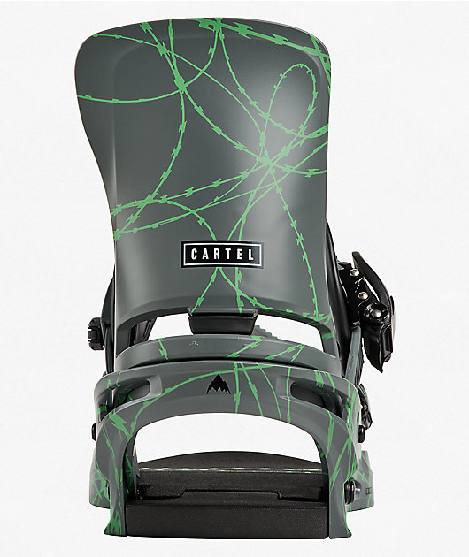 Burton Cartel Re:Flex Grey & Green Voltage Snowboard Bindings 2027