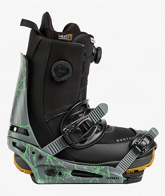 Burton Cartel Re:Flex Grey & Green Voltage Snowboard Bindings 2027