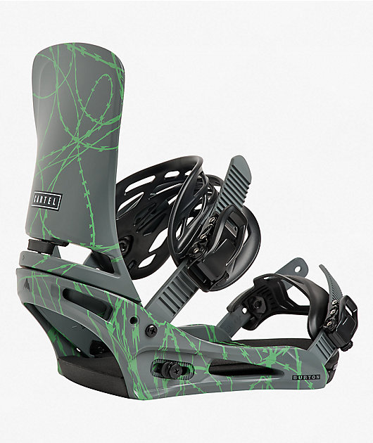 Burton Cartel Re:Flex Grey & Green Voltage Snowboard Bindings 2027