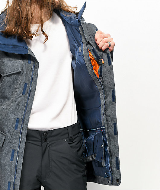 denim snowboard jacket