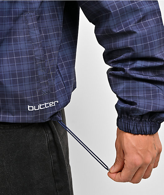 Butter Goods Plaid Navy Nylon Jacket