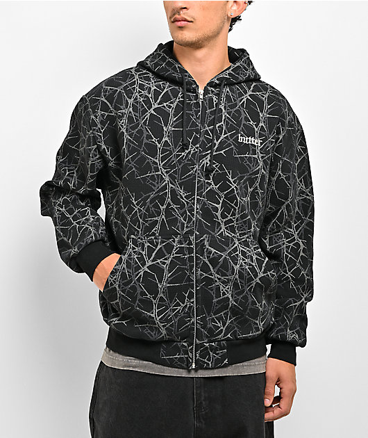 Butter Goods Thorn Waffle Knit Grey Camo Zip Hoodie