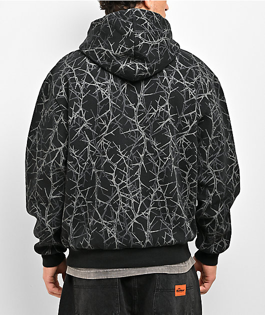 Butter Goods Thorn Waffle Knit Grey Camo Zip Hoodie