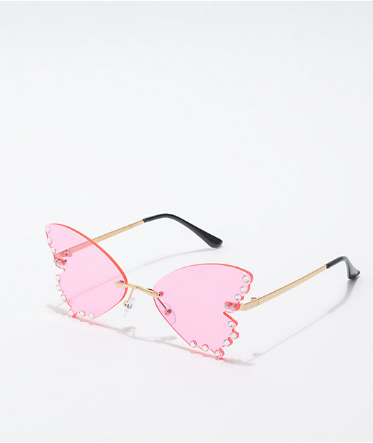 Butterfly Jewel Pink Sunglasses