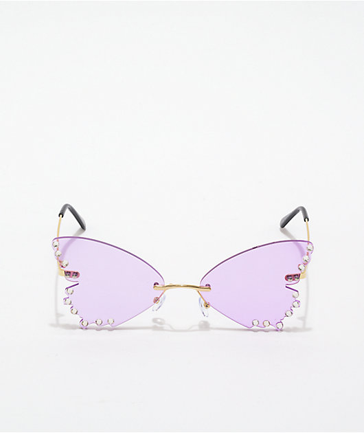 Butterfly Jewel Purple Sunglasses