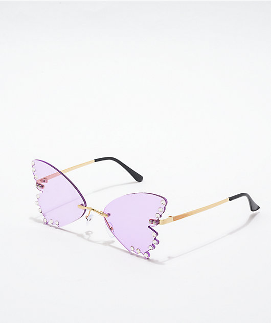 Purple butterfly sunglasses on sale