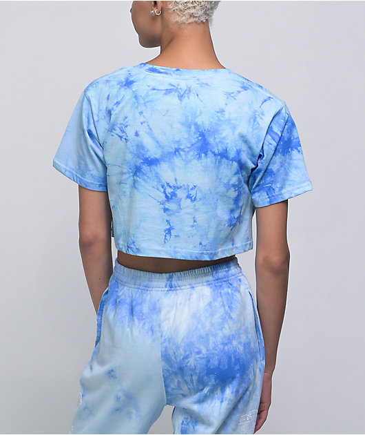 By Samii Ryan Daydreamer Blue Tie Dye Crop T-Shirt