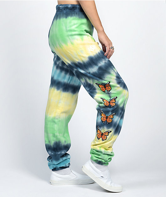 By Samii Ryan Growth jogger pantalones deportivos de tie dye azul y verde