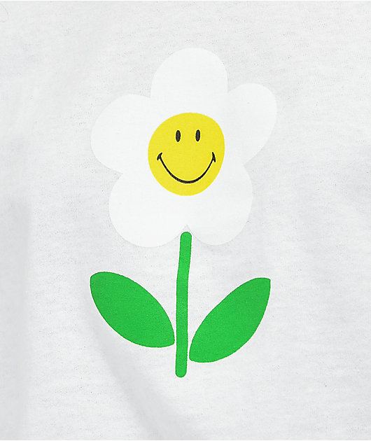 By Samii Ryan Smiley Daisy White Crop T-Shirt