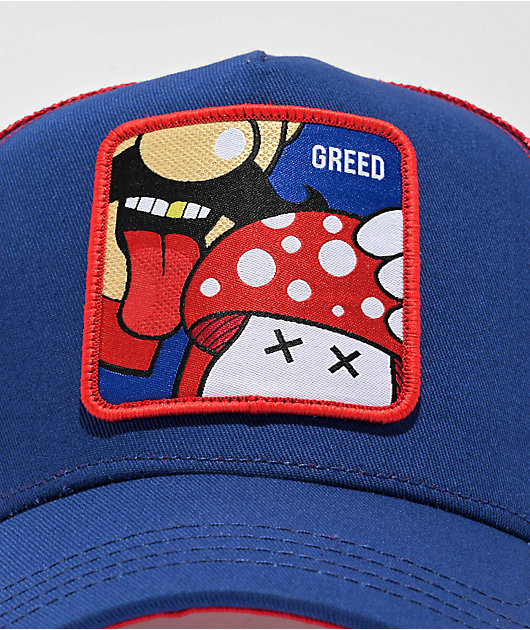 CAPSLAB Mushroom Blue & Red Trucker Hat