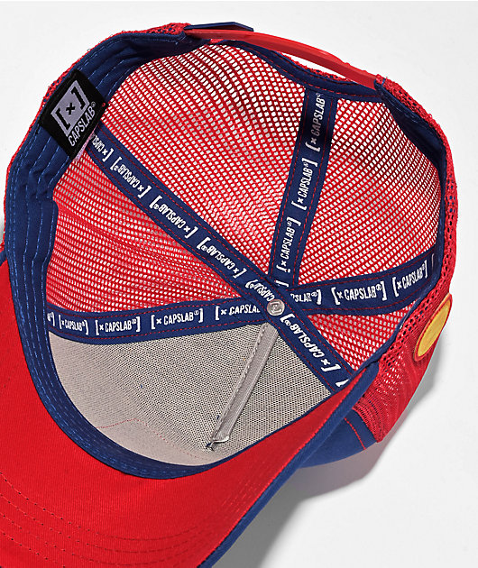 CAPSLAB Mushroom Blue & Red Trucker Hat