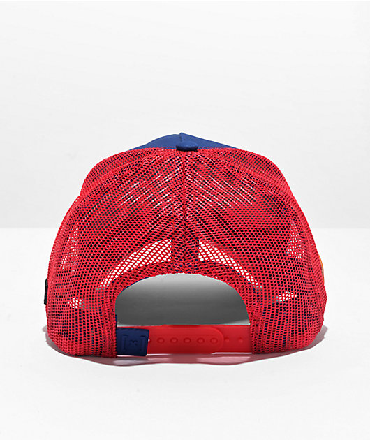 CAPSLAB Mushroom Blue & Red Trucker Hat