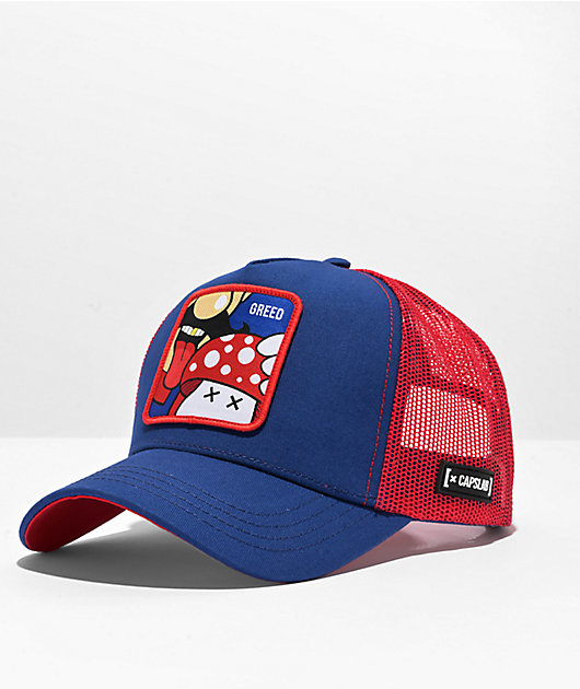 CAPSLAB Mushroom Blue & Red Trucker Hat