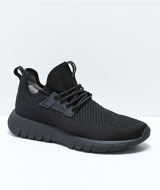 all black knit sneakers
