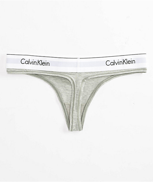 Calvin Klein Core Grey Thong Underwear Zumiez