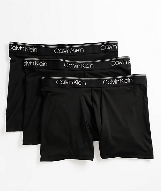 Calvin Klein Microfiber Stretch Black 3-Pack Boxer Briefs ALVIN KLEIN  BOXERS BLACK 3PK