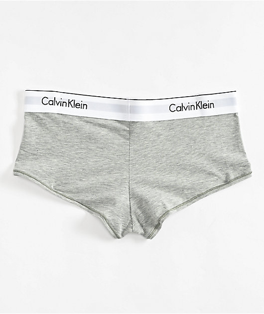 Calvin Klein Modern Cotton Grey Boyshort Underwear Zumiez