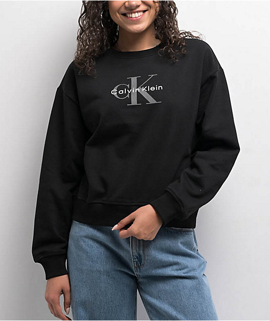 Calvin Klein Monologo Black Crewneck Sweatshirt