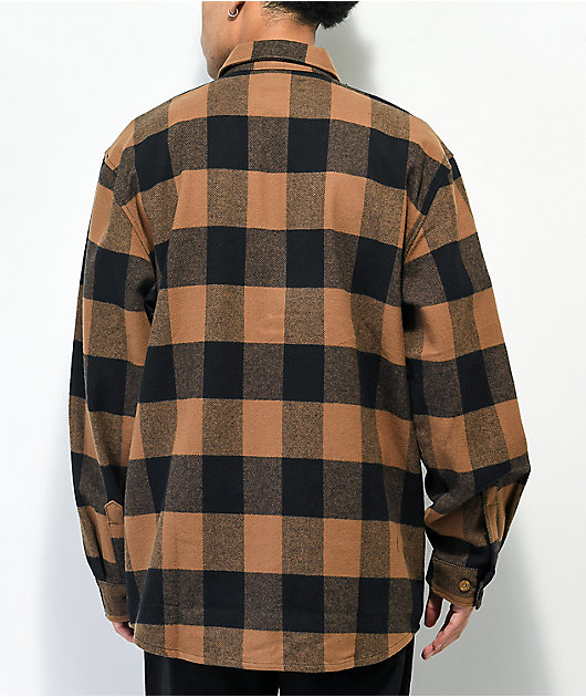 Camisa de franela a cuadros marrón pesada Rothco
