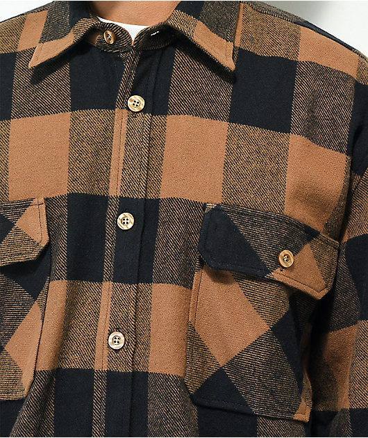 Camisa de franela a cuadros marrón pesada Rothco