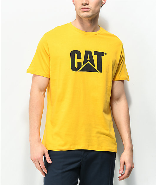 vocal En consecuencia Ashley Furman Camiseta amarilla con logotipo de Caterpillar Original Fit