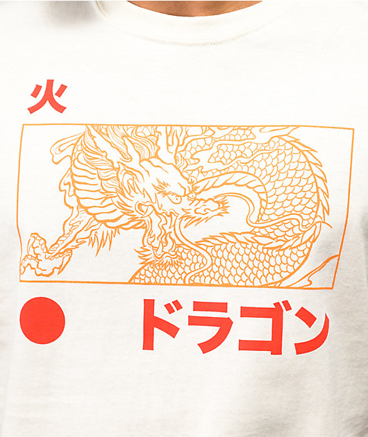 Camiseta crema con dragón dorado de Empyre