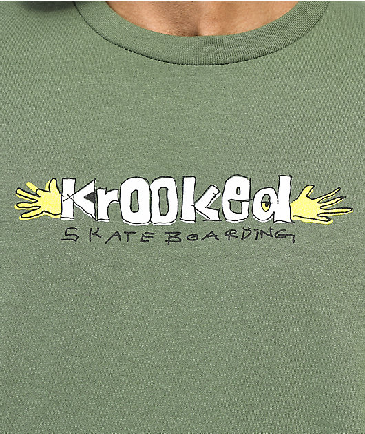 Camiseta verde de Krooked Hands On Army