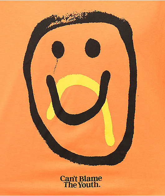 Can't Blame The Youth Dual Tonal Smile Orange T-Shirt
