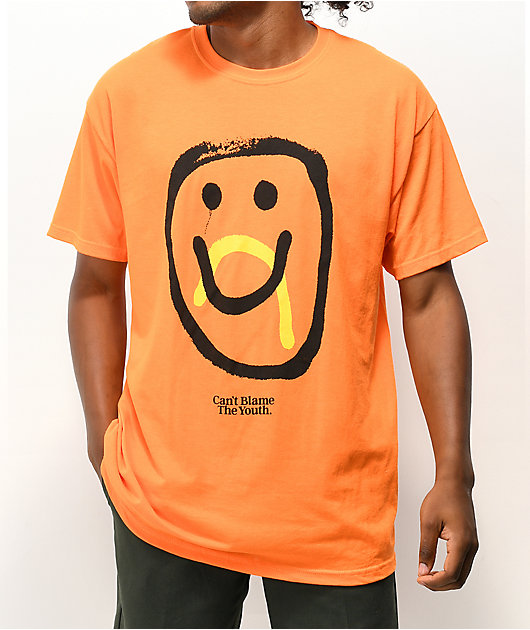 Can't Blame The Youth Dual Tonal Smile Orange T-Shirt