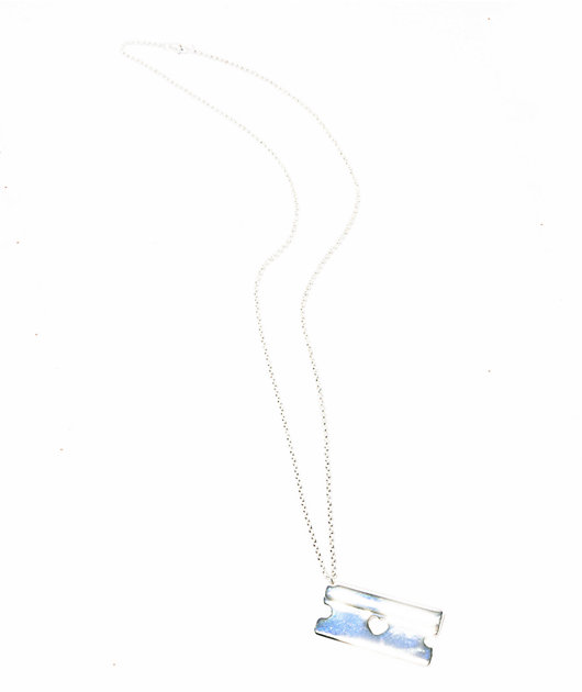 Candy Corpse Razor Blade 18" Silver Necklace