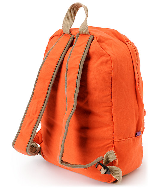 orange canvas backpack