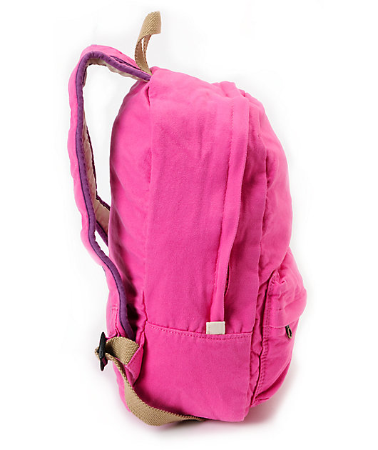 pink canvas backpack
