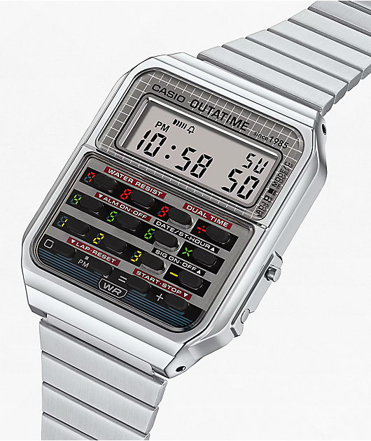 Casio x Back To The Future CA500WEBF-1A Vintage Silver Digital