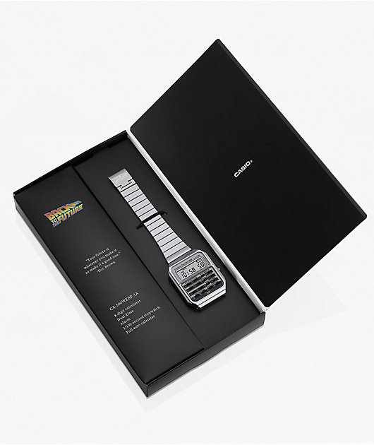 Casio x Back To The Future CA500WEBF-1A Vintage Silver Digital